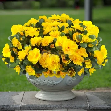 6 kusov realistických umelých kvetov kamélie – žlté UQ1057822