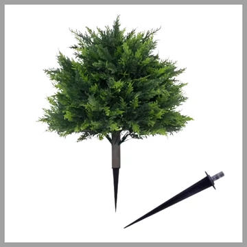 Umelý céder v tvare guľovitého stromčeka, UV-odolný – HE732133