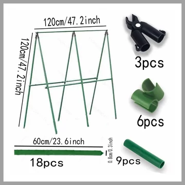 18-dielna kovová záhradná oporná súprava na rastliny KE155983