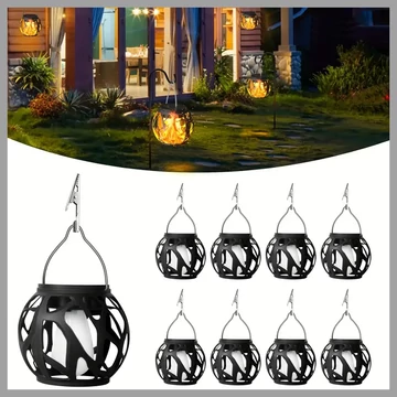 6 ks vonkajších solárnych LED závesných svetiel s plameňom - blikajúce svetlo AR892149