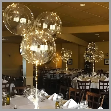 Sada svietiacich balónov LED - 10 ks, priehľadná TA741157