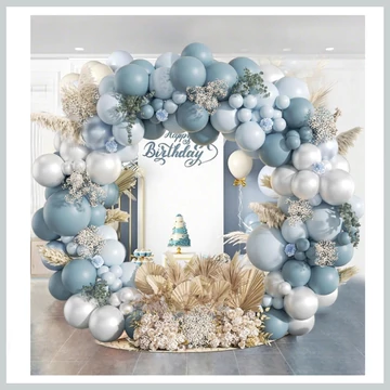 129 sada balónových dekorácií - modrá 33069285k