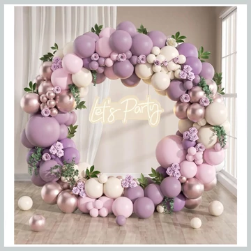 Sada balónových dekorácií - 99 kusov, fialovo-ružová 33069285l