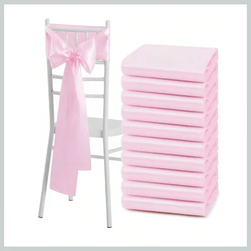 Súprava mašlí na sukňu stoličky - detský ružový satén, balenie 10 ks 56079285br