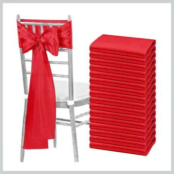 Súprava mašlí na sukňu stoličky - červený satén, balenie 10 ks 56079285pi