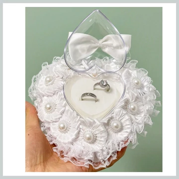 Krabička na obrúčky v tvare srdca - perla 60193565
