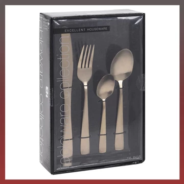 Oceľová súprava príborov 16-dielna matná zlatá 21662.2
