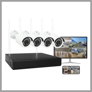 4-kanálový bezpečnostný kamerový systém – 4K HD rozlíšenie, nahrávanie zvuku WIFI-4