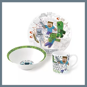 Minecraft Explore More porcelánová jedálenská súprava v darčekovej krabičke STF88145