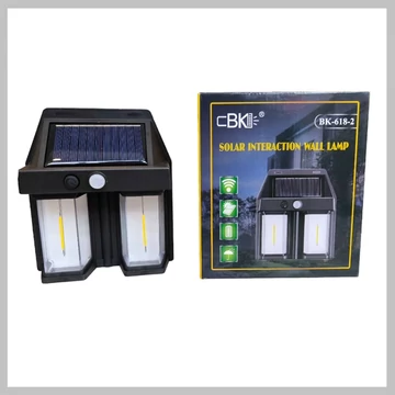 Vonkajšie solárne nástenné svietidlo s pohybovým senzorom – 2 LED (BK-618-2)