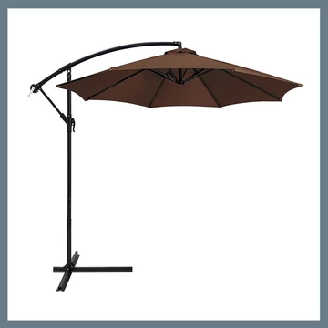 Záhradný slnečník – priemer 300 cm, naklápací, oceľová konštrukcia, vodoodolný, hnedý UM002B
