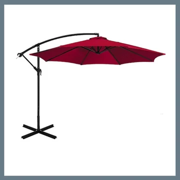 Záhradný slnečník – priemer 300 cm, naklápací, oceľová konštrukcia, vodoodolný, červený UM002R
