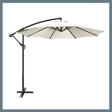 Záhradný slnečník – priemer 300 cm, naklápací, oceľová konštrukcia, vodoodolný, biely UM002W
