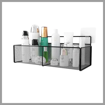 Nalepovací závesný kovový košík – čierny 27235CZ