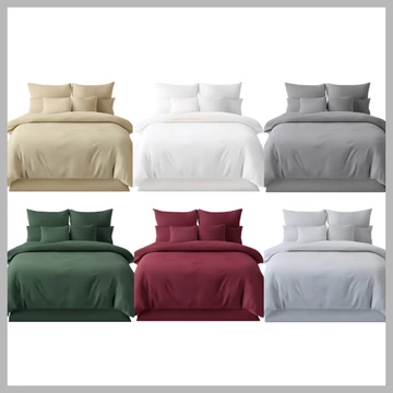 LUNA 7-dielna sada posteľnej bielizne v jednofarebných prevedeniach, náhodné farby RL-00