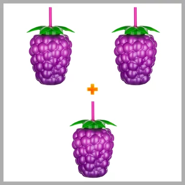 2+1 BANQUET Plastová fľaša so slamkou OSTRUŽINA 800 ml 55062500-2-1