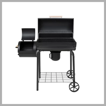 LUND – Gril na drevené uhlie s udiareňou, 64 × 37 cm – 99587