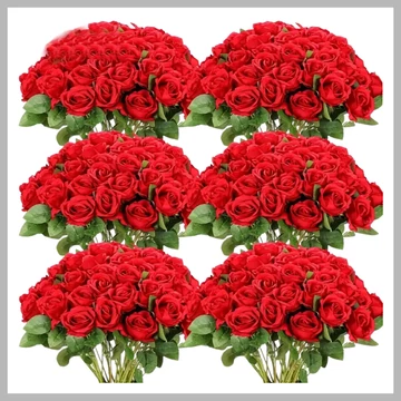 60 ks umelých ruží so stonkami – červené GA2072486-b