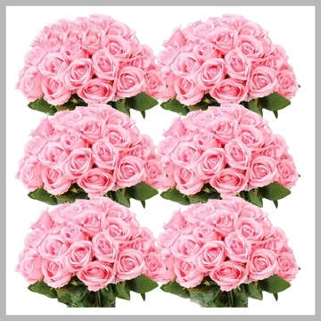 60 ks umelých ruží so stonkami – ružové GA2072486-c