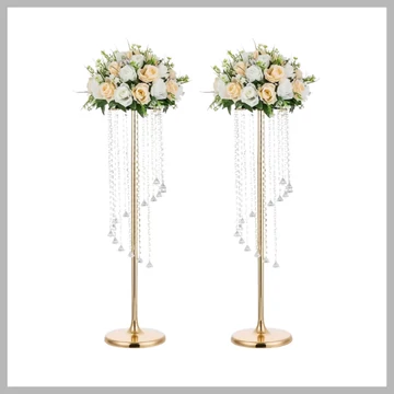 Svadobná centrálná dekorácia – 2 kusy, zlatá – QD89339