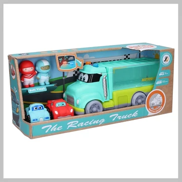 Súprava pretekárskych áut s kamiónom so svetelnými a zvukovými efektmi 26 cm 037682