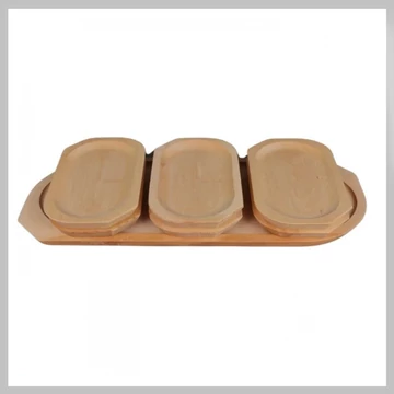 6+1-dielna súprava drevených tanierov – polguľatý tvar 139734