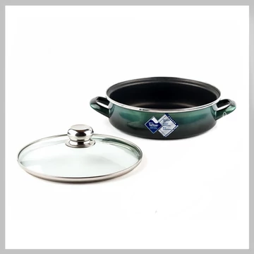 Platinum teflónová panvica s držadlami a sklenenou pokrievkou 24 cm – 2,5 l – zelená 5991559923313