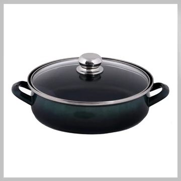 Bonyhádi Platinum teflónová panvica s držadlami a sklenenou pokrievkou 28 cm – 4,25 l – zelená 5991559923511