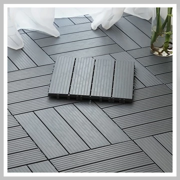 Plastová podlahová dlažba na terasu – 10 ks, 30 × 30 cm, čierna – BX2939445-2