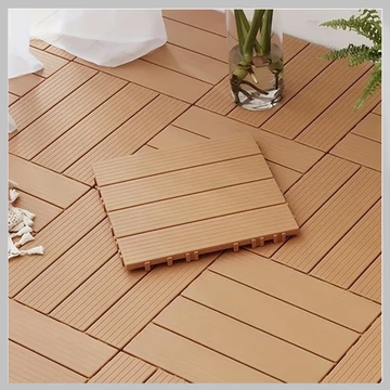 Plastová podlahová dlažba na terasu – 10 ks, 30 × 30 cm, tmavohnedá – BX2939445