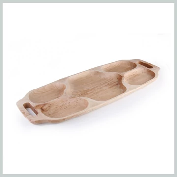 5-dielny hlboko vyhĺbený drevený podnos 147791