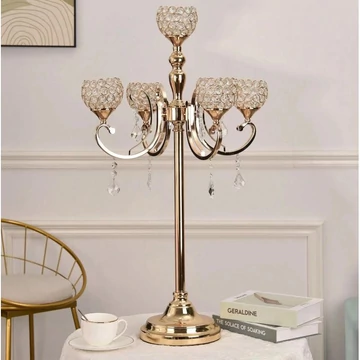 Krištáľový svietnik na stojane, 5-ramenný – 60087595