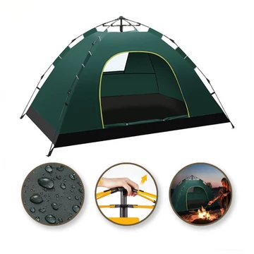 Skladací kempingový stan pre 2–3 osoby – zelený, 200 × 140 × 115 cm (BAL12ZIE)