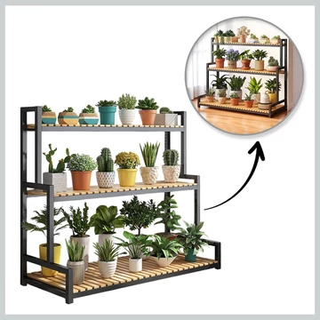 Florist trojposchodový stojan na rastliny – 3 úrovne (SZ47CZ)