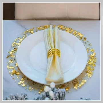 100 ks Luxusných zlatých fóliových podložiek pod taniere – BY230634