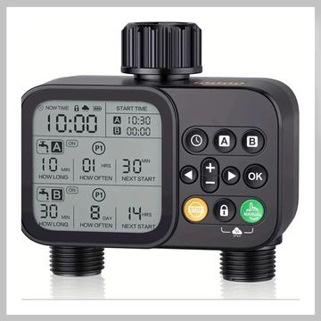 Záhradný zavlažovací časovač – 2 zóny s dažďovým senzorom ED2309221 