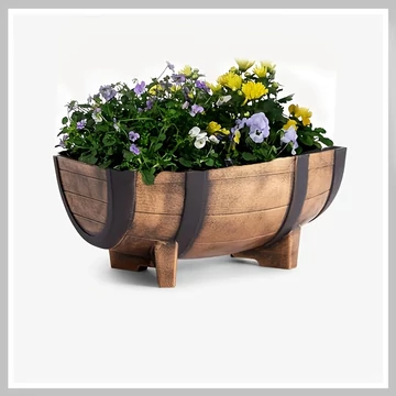 Plastový záhradný vyvýšený záhon odolný voči poveternostným vplyvom – rustikálny vzhľad 30 × 42 cm MQ2442676