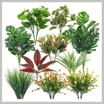 18 ks Tropická umelá rastlina – UV odolná, farebná a realistická súprava BP1273684