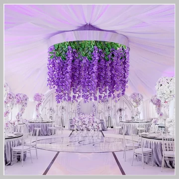 32 ks Realistická fialová visiaca umelá vistéria – 110 cm GD1650079

