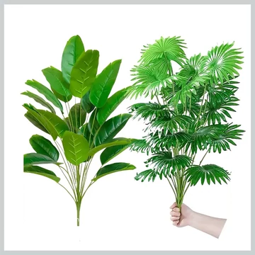 Sada umelých rastlín – 2 ks extra vysokých tropických listových kytíc (83 cm, 48 listov) – PJ2686249