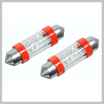 Autožiarovka LED 4LED – 12V SV8.5 (11×39 mm), červená, súprava 2 kusov 33722