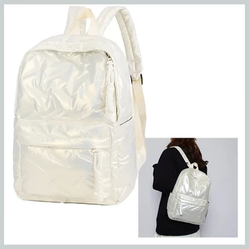 Lesklý prešívaný batoh – biely EQ1913613-w