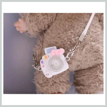 Mini biely fotoaparát pre figúrku LABUBU EX3945581-f