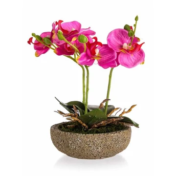 Dekoratívna umelá orchidea v kvetináči – ružová 63935018