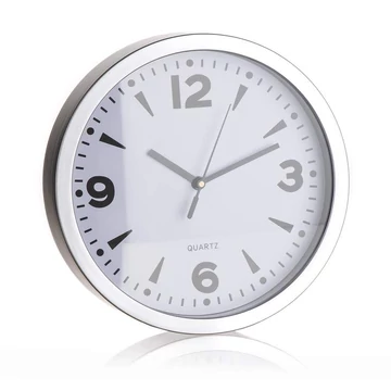 Kvarcová nástenná hodina – strieborný rám, klasický ciferník 65131156