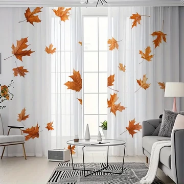 Záclona s jesennými listami, priesvitná 132×213 FN3625090-132