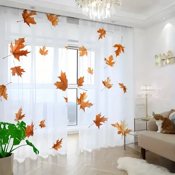 Záclona s jesennými listami, priesvitná 132×182 FN3625090-138