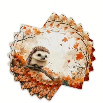 Textilné prestieranie s jesenným motívom ježka (sada 6 ks) QT3184003-6