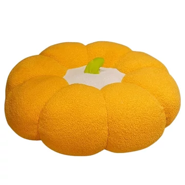 Plyšový vankúš v tvare tekvice – žltý GQ1446643