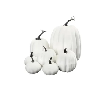 7-dielna Sada Dekoratívnych Umelých Tekvíc – Biela HN104988-2